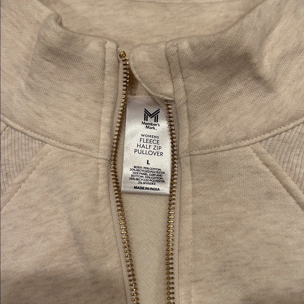 Cream Quarter-Zip Pullover - Picture 2 of 4